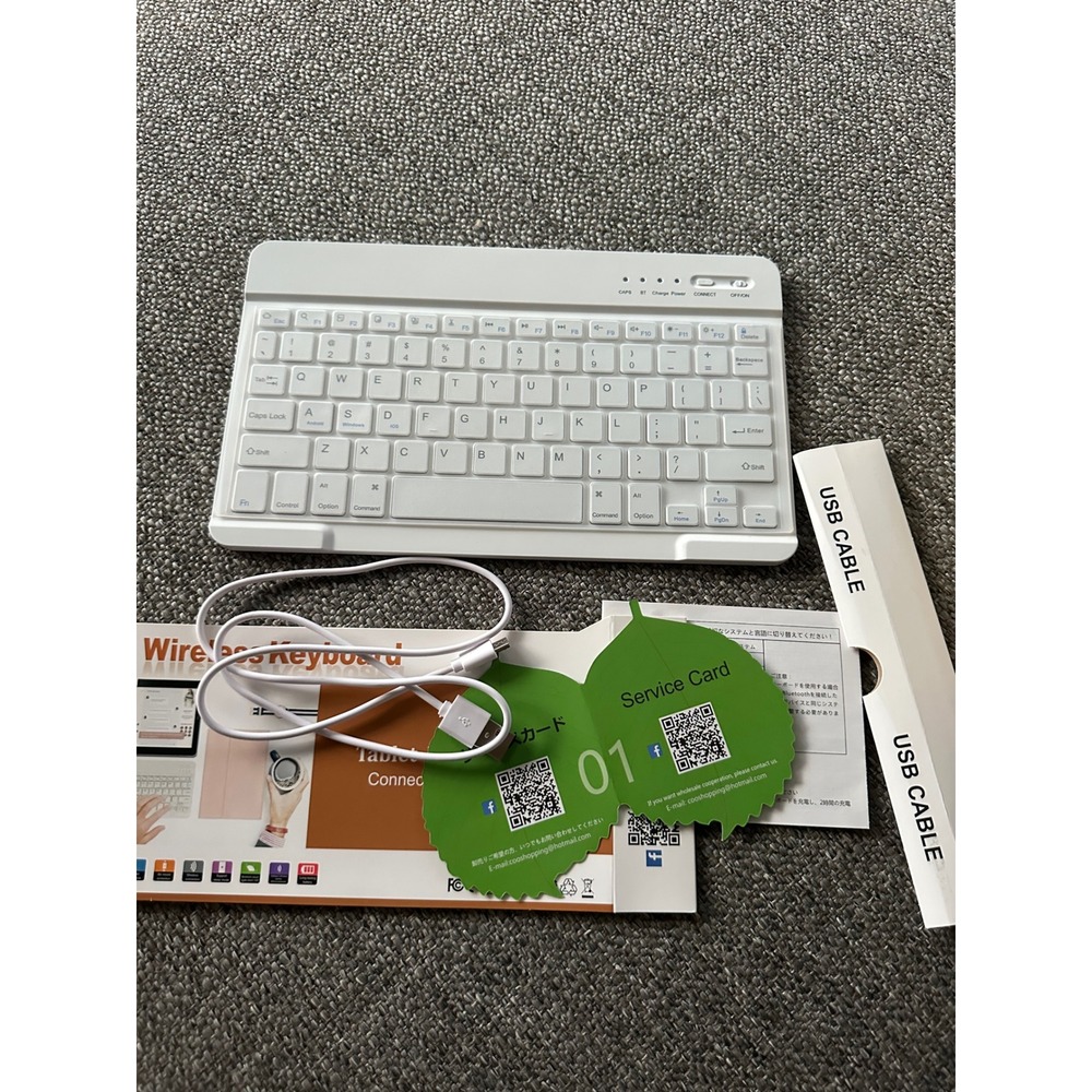 Wireless Bluetooth Keyboard for iPad 10.2 10.5 Air‎ 3rd Gen White Slim Portable